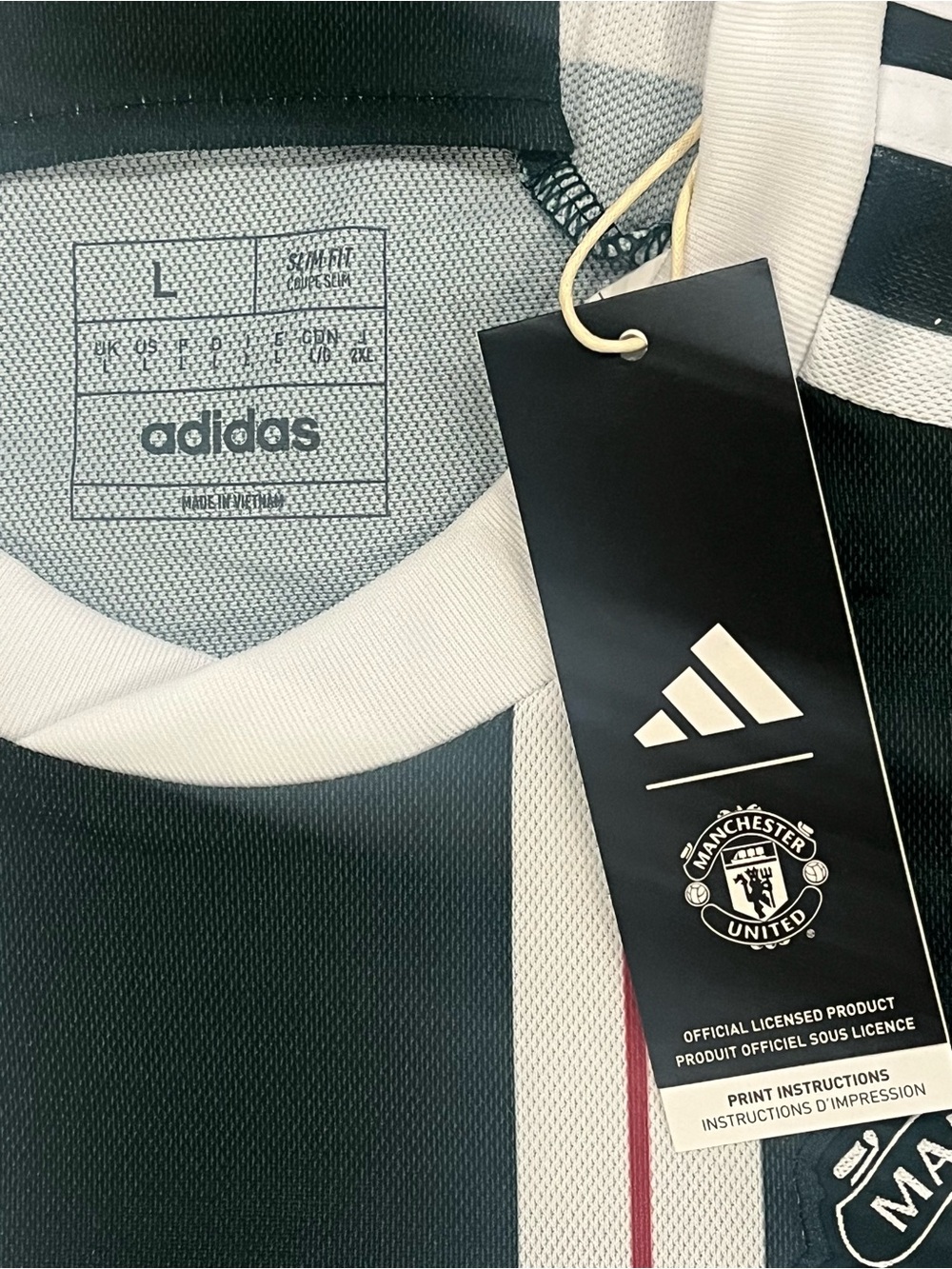 ⚽️NEW⚽️Authentic Adidas - MANCHESTER UNITED 2023/2024 AWAY JERSEY - Size Large - Picture 3 of 5
